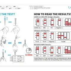 Instrukcja użycia i odczytu wyników testu. Test thomayera pozwala na wykrycie COVID-19, grypy i RSV.